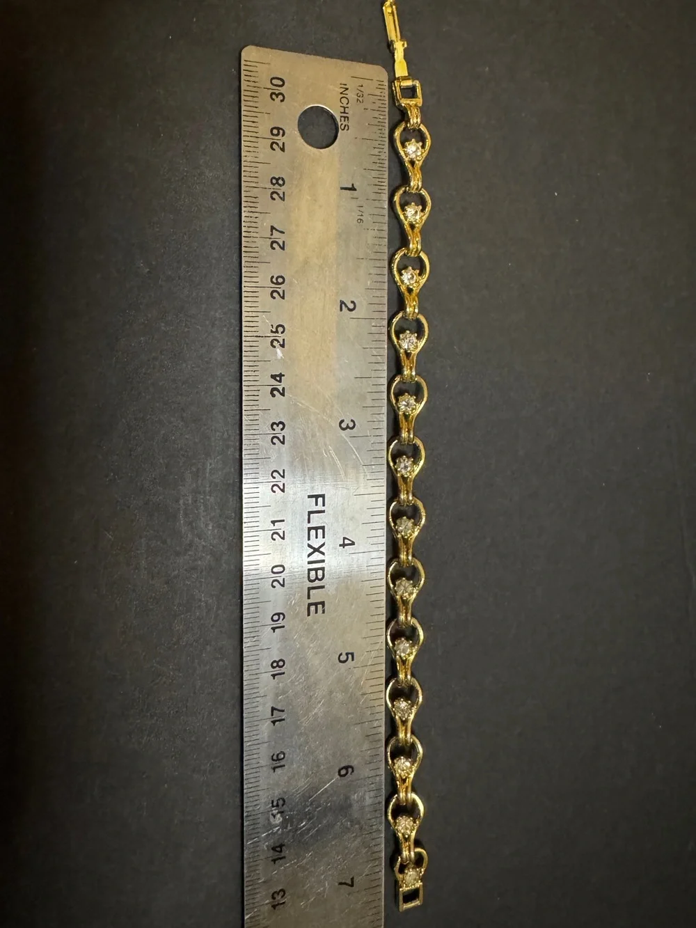 Classic Gold-Tone Crystal and Rhinestone Link Bracelet